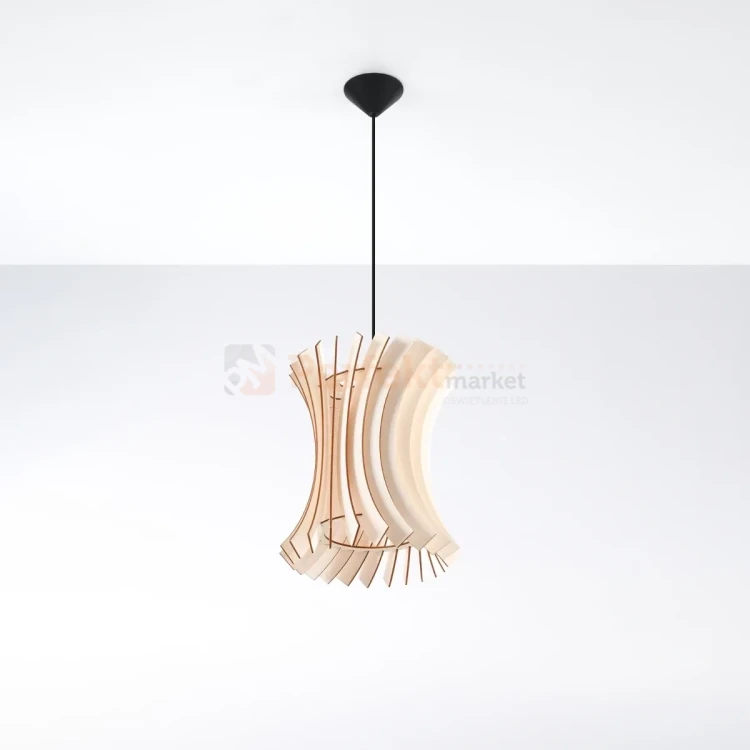 Lampa wiszące drewniana Sollux Oriana 1xE27 SL.0642 IP20 - naturalne drewno 05