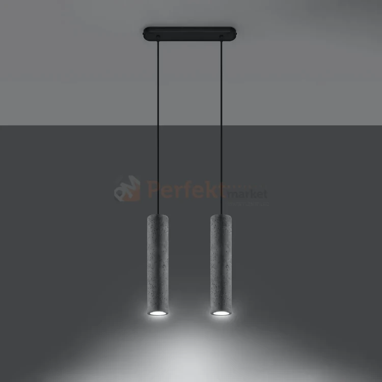 Lampa wisząca betonowa Sollux Luvo 2 2xGu10 SL.0654 IP20 - szara 02
