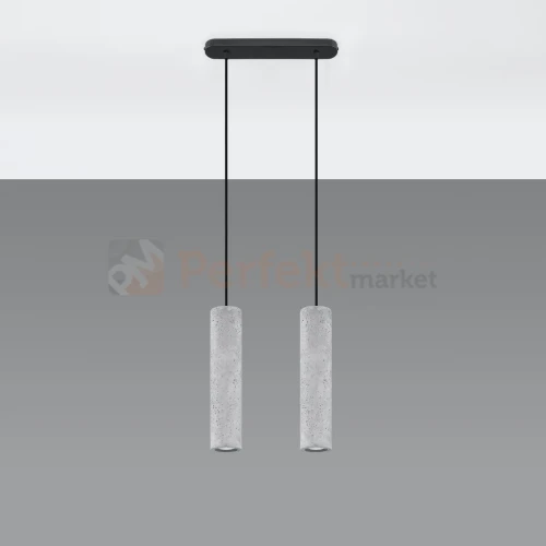 Lampa wisząca betonowa Sollux Luvo 2 2xGu10 SL.0654 IP20 - szara 01