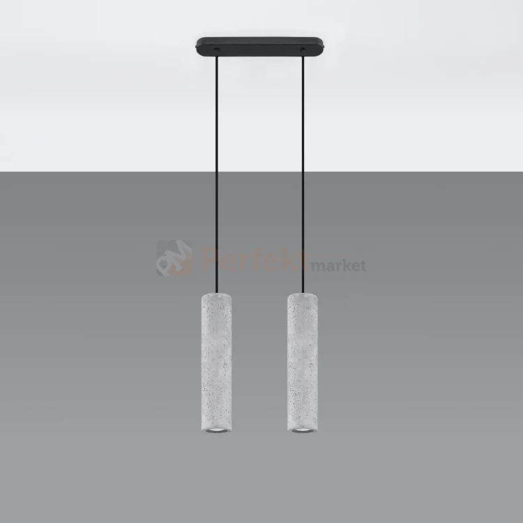 Lampa wisząca betonowa Sollux Luvo 2 2xGu10 SL.0654 IP20 - szara 01