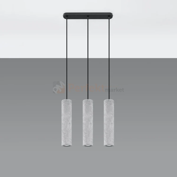 Lampa wisząca betonowa Sollux Luvo 3 3xGu10 SL.0655 IP20 - szara 01
