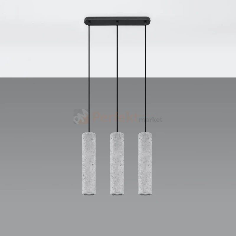 Lampa wisząca betonowa Sollux Luvo 3 3xGu10 SL.0655 IP20 - szara 08