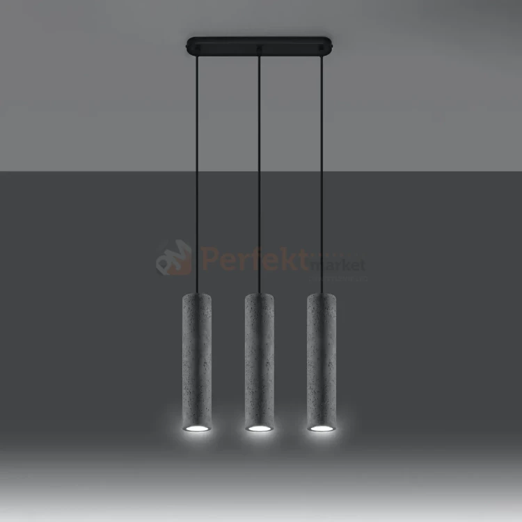 Lampa wisząca betonowa Sollux Luvo 3 3xGu10 SL.0655 IP20 - szara 02