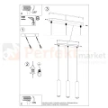 Lampa wisząca betonowa Sollux Luvo 3 3xGu10 SL.0655 IP20 - szara 08