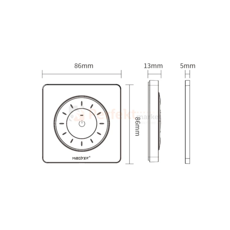 miboxer pilot k3p do taśm LED mono cct 1 strefowy biały czarny wymiary perfektmarket.webp