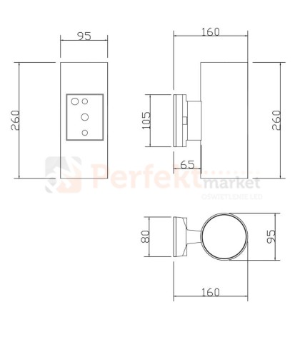 Lampa ścienna (kinkiet) Rando O419WL-02W biała wymiary perfektmarket.jpg