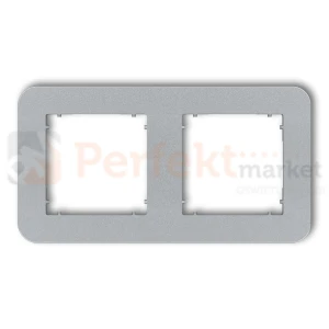 KARLIK MINI ramka uniwersalna podwójna zaokrąglona z tworzywa srebrny metalik 7MRTZ-2