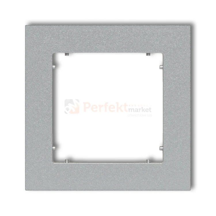 KARLIK MINI ramka uniwersalna pojedyncza kwadratowa z tworzywa srebrny metalik 7MR-1 PERFEKT MARKET OLSZTYN