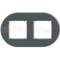 KARLIK MINI ramka uniwersalna podwójna okrągła z tworzywa grafitowa mat 28MRTO-2 perfekt market olsztyn