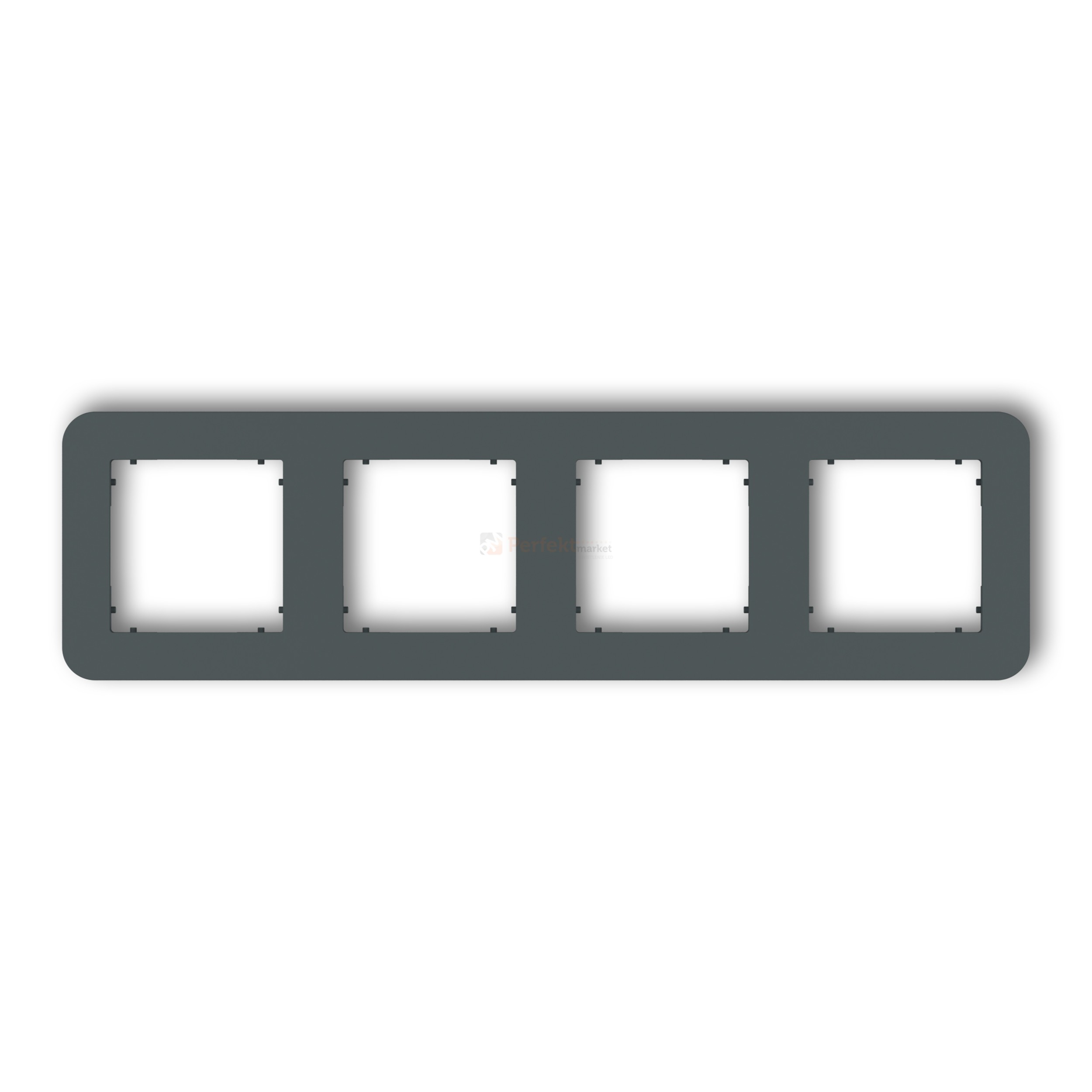 KARLIK MINI ramka uniwersalna poczwórna zaokrąglona z tworzywa grafitowa mat 28MRTZ-4 perfekt market olsztyn