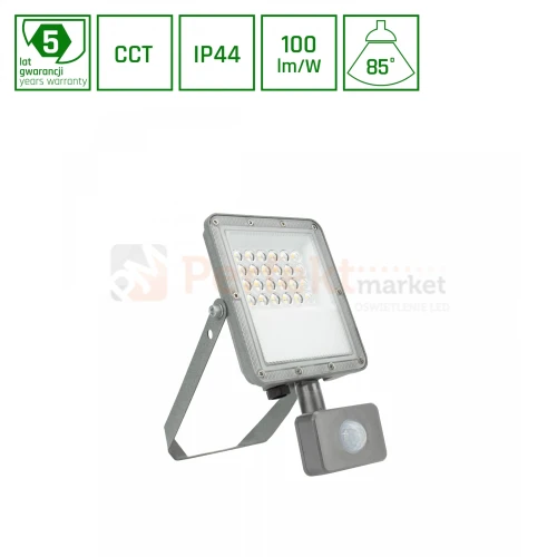 Naświetlacz reflektor LED z czujnikiem ruchu PIR NOCTIS MAX CCT 20W IP44 premium perfekt market olsztyn