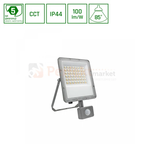 Naświetlacz reflektor LED z czujnikiem ruchu PIR NOCTIS MAX CCT 50W IP44 premium perfekt market olsztyn