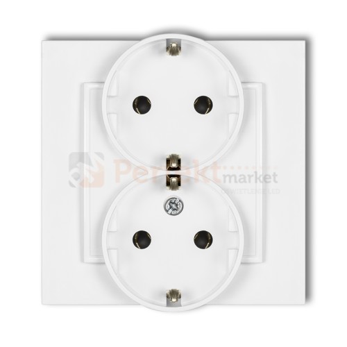 KARLIK MINI gniazdo podwójne z uziemieniem SCHUKO 2x(2P+Z) biały MGP-2s perfekt market olsztyn