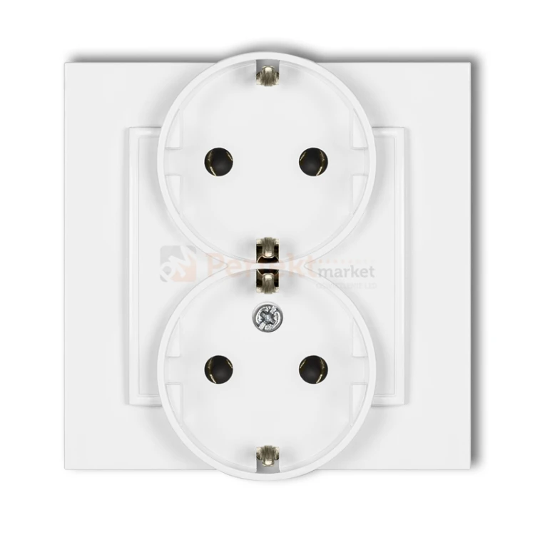 KARLIK MINI gniazdo podwójne z uziemieniem SCHUKO 2x(2P+Z) biały MGP-2s perfekt market olsztyn