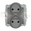 KARLIK MINI gniazdo podwójne do ramki z uziemieniem 2x(2P+Z) szary mat 27MGPR-2z perfekt market olsztyn