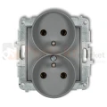 KARLIK MINI gniazdo podwójne do ramki z uziemieniem 2x(2P+Z) szary mat 27MGPR-2z perfekt market olsztyn