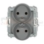 KARLIK MINI gniazdo podwójne do ramki z uziemieniem 2x(2P+Z) szary mat 27MGPR-2z perfekt market olsztyn