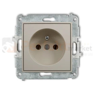 KARLIK MINI gniazdo pojedyncze z uziemieniem 2P+Z taupe 60MGP-1z