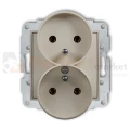 KARLIK MINI gniazdo podwójne do ramki z uziemieniem 2x(2P+Z) taupe 60MGPR-2z perfekt market olsztyn