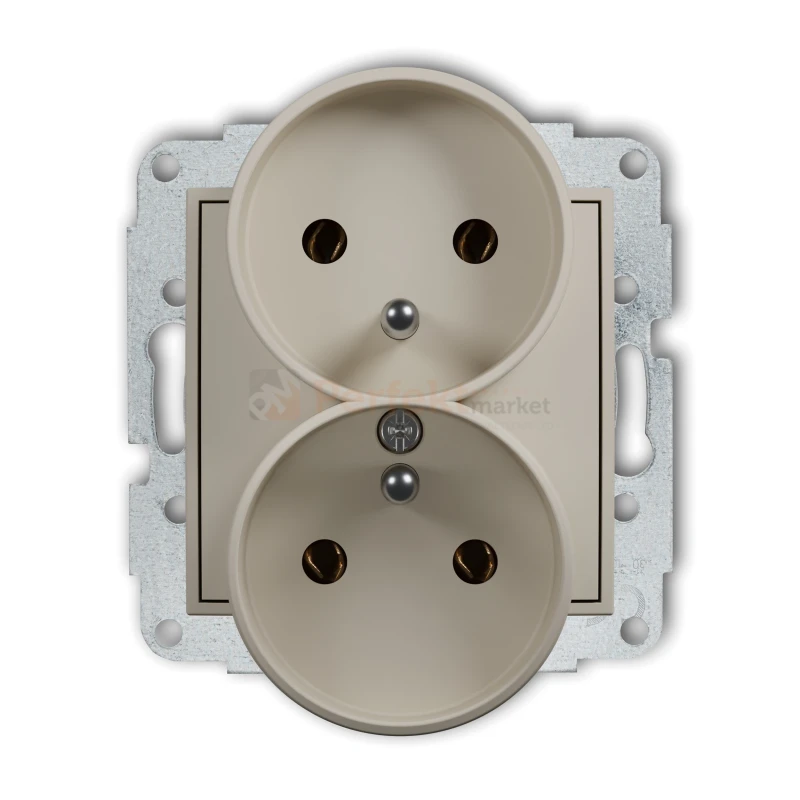 KARLIK MINI gniazdo podwójne do ramki z uziemieniem 2x(2P+Z) taupe 60MGPR-2z perfekt market olsztyn