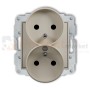KARLIK MINI gniazdo podwójne do ramki z uziemieniem 2x(2P+Z) (przesłony torów prądowych) taupe 60MGPR-2zp perfekt market olsztyn