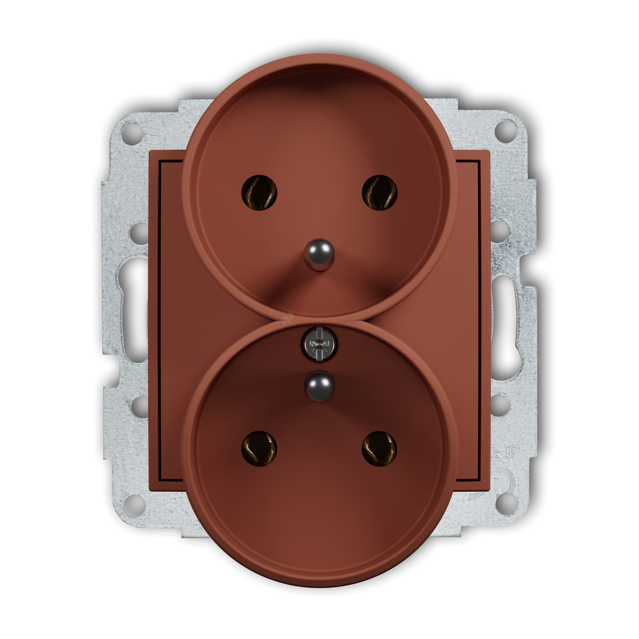 KARLIK MINI gniazdo podwójne do ramki z uziemieniem 2x(2P+Z) terakota 63MGPR-2z perfekt market olsztyn