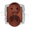 KARLIK MINI gniazdo podwójne do ramki z uziemieniem 2x(2P+Z) terakota 63MGPR-2z perfekt market olsztyn