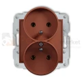 KARLIK MINI gniazdo podwójne do ramki z uziemieniem 2x(2P+Z) terakota 63MGPR-2z perfekt market olsztyn