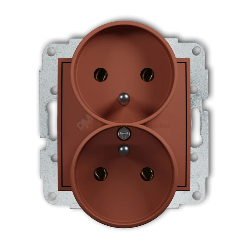 KARLIK MINI gniazdo podwójne do ramki z uziemieniem 2x(2P+Z) terakota 63MGPR-2z perfekt market olsztyn