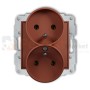 KARLIK MINI gniazdo podwójne do ramki z uziemieniem 2x(2P+Z) terakota 63MGPR-2z perfekt market olsztyn