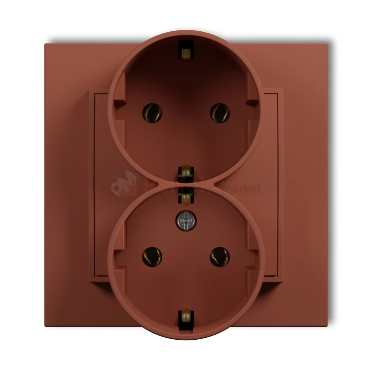 KARLIK MINI gniazdo podwójne z uziemieniem SCHUKO 2x(2P+Z) terakota 63MGP-2s perfekt market olsztyn