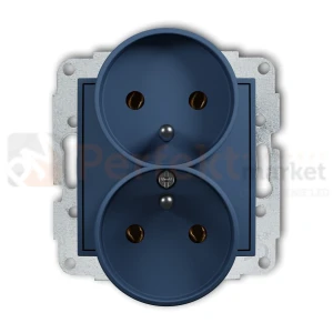 KARLIK MINI gniazdo podwójne do ramki z uziemieniem 2x(2P+Z) navy blue 64MGPR-2z