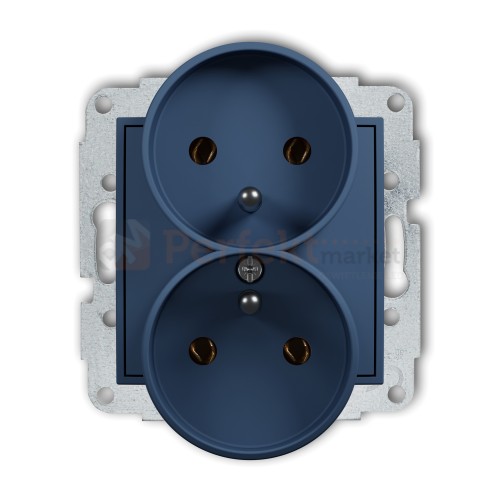 KARLIK MINI gniazdo podwójne do ramki z uziemieniem 2x(2P+Z) navy blue 64MGPR-2z perfekt market olsztyn