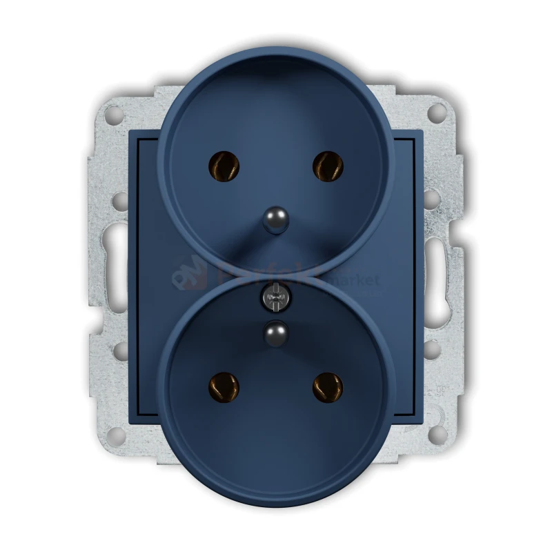 KARLIK MINI gniazdo podwójne do ramki z uziemieniem 2x(2P+Z) navy blue 64MGPR-2z perfekt market olsztyn
