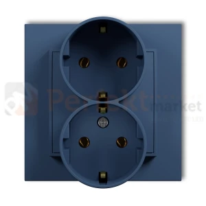 KARLIK MINI gniazdo podwójne z uziemieniem SCHUKO 2x(2P+Z) navy blue 64MGP-2s