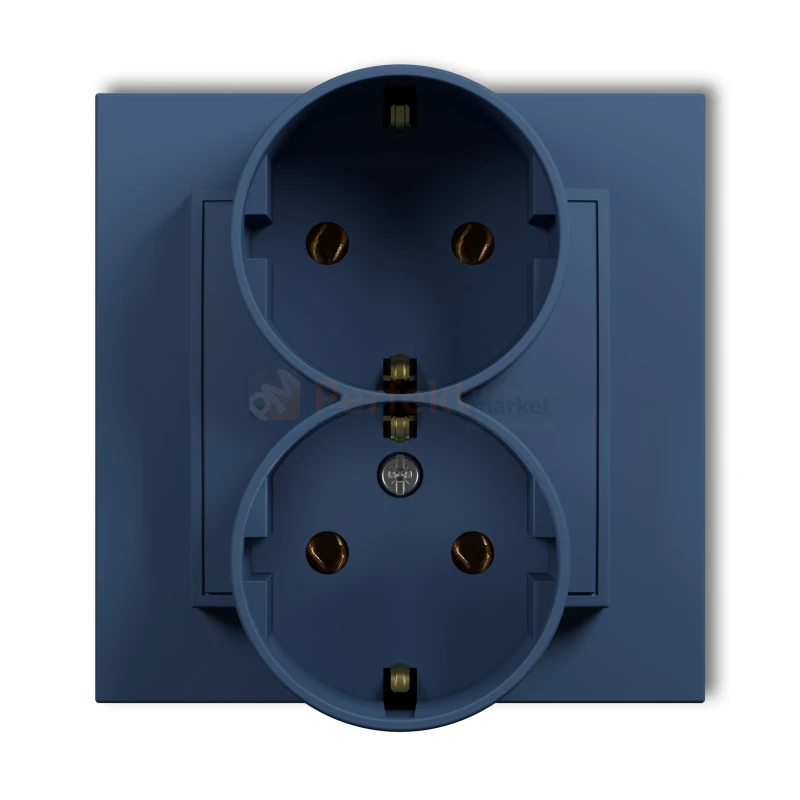 KARLIK MINI gniazdo podwójne z uziemieniem SCHUKO 2x(2P+Z) navy blue 64MGP-2s perfekt market olsztyn