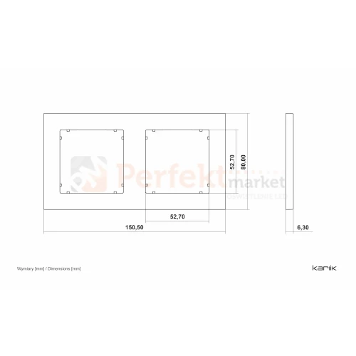 KARLIK MINI ramka uniwersalna podwójna kwadratowa z tworzywa łososiowa 62MR-2  perfekt market olsztyn