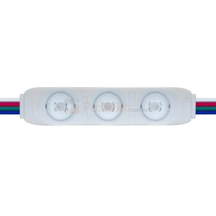 Moduł LED Lens 3 SMD 5050 RGB IP65 soczewka 170° perfekt market olsztyn