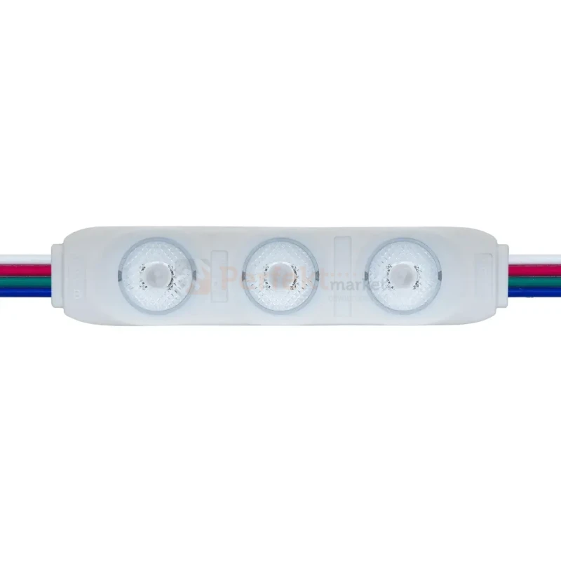 Moduł LED Lens 3 SMD 5050 RGB IP65 soczewka 170° perfekt market olsztyn