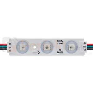 Moduł LED RGB+IC 12V cyfrowy WS2811 IP65 soczewka 140°, litery 3D, sufity napinane