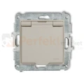 KARLIK MINI gniazdo z klapką IP44 z uziemieniem 2P+Z (klapka taupe, przesłony torów prądowych) taupe 60MGPB-1zp perfekt market olsztyn