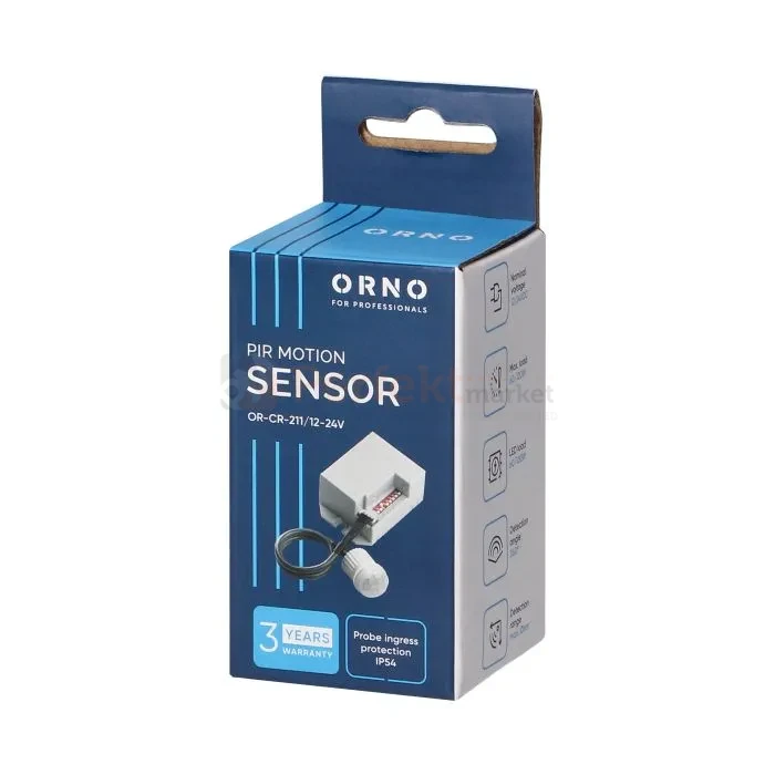 ORNO czujnik ruchu 12V/60W 24V/120W z zewnętrznym sensorem 360° IP20 OR-CR-211/12-24V perfekt market olsztyn