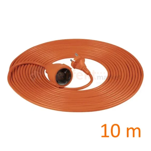 Przedłużacz ogrodowy 10m H03VV-F OMY 2x1,0mm² IP20 pomarańczowy