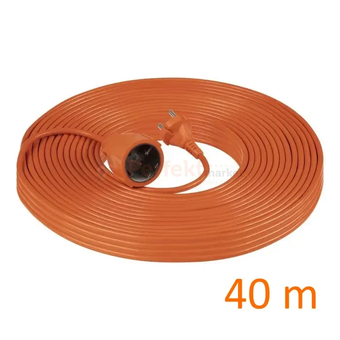 Przedłużacz ogrodowy 40m H03VV-F OMY 2x1,5mm² IP20 pomarańczowy perfekt market olsztyn