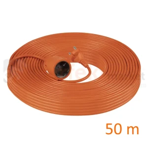 Przedłużacz ogrodowy 50m H05VV-F OMY 2x1,5mm² IP20 pomarańczowy