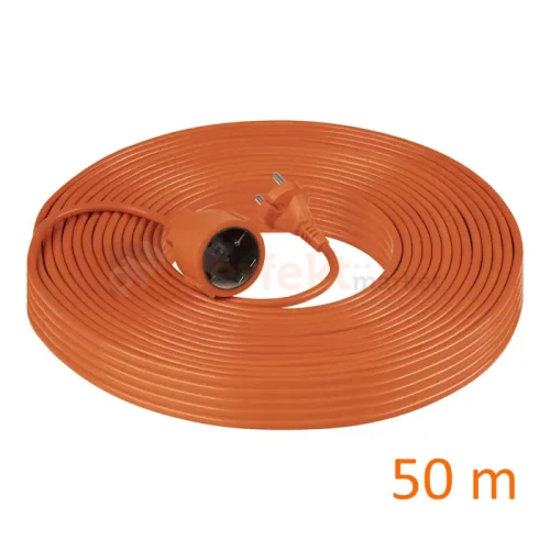 Przedłużacz ogrodowy 50m H05VV-F OMY 2x1,5mm² IP20 pomarańczowy perfekt market olsztyn