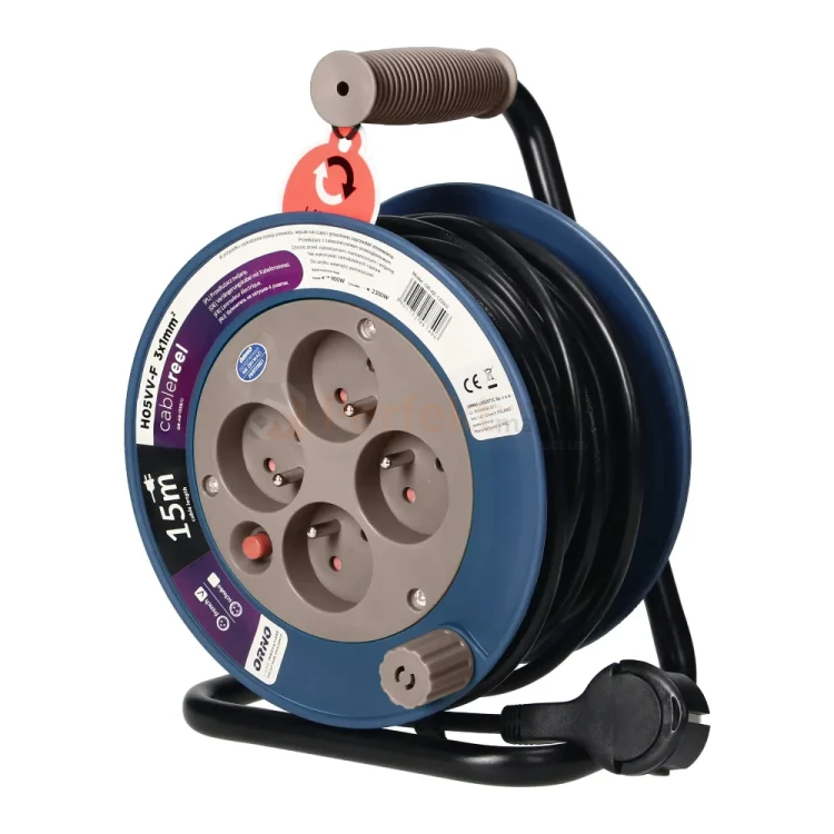 Przedłużacz bębnowy MINI 15m 4x230V 2P+Z H05VV-F 3x1mm² szary perfekt market olsztyn
