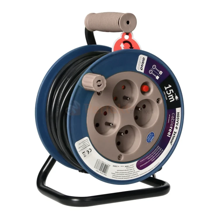 Przedłużacz bębnowy MINI 15m 4x230V 2P+Z H05VV-F 3x1mm² szary perfekt market olsztyn