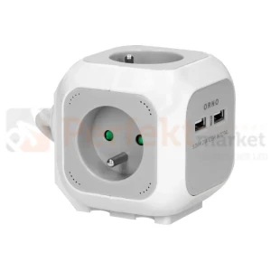Przedłużacz kostka 4G + 2xUSB-A 1,4m H05VV-F 3x1,0mm² 10A biały