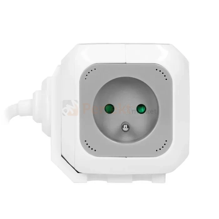 Przedłużacz kostka 4G + 2xUSB-A 1,4m H05VV-F 3x1,0mm² 10A biały perfekt market olsztyn